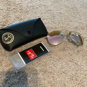 Rayban 3026 62mm gold frame with red/orange lense
